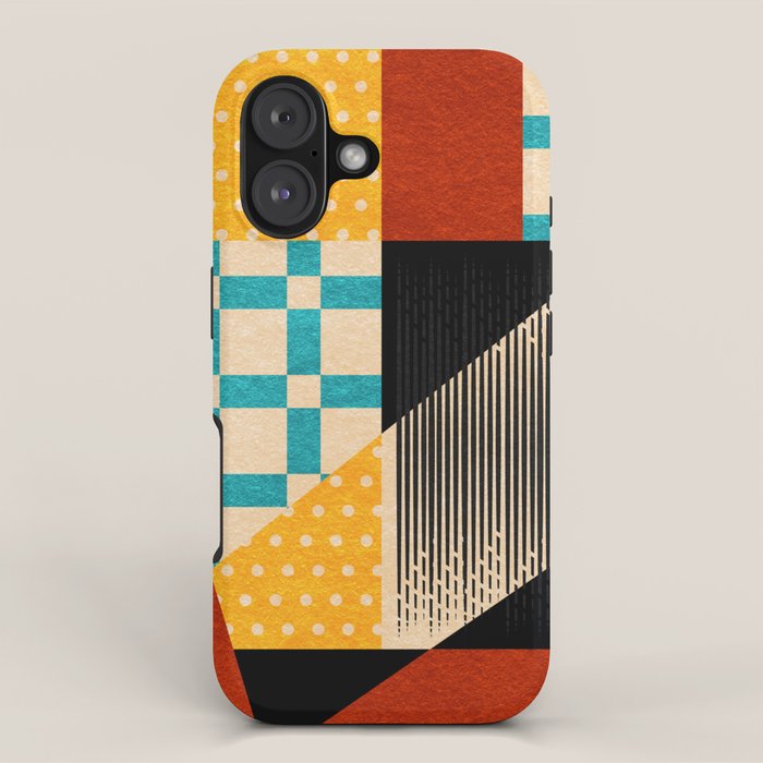 Retro Textured Modern Geometry City   iPhone Case Gallery Image 1