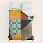 Retro Textured Modern Geometry City   Duvet Cover Gallery Image 6