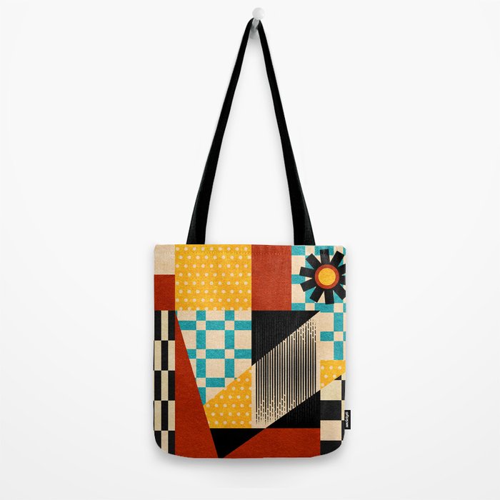 Retro Textured Modern Geometry City   Tote Bag Gallery Image 2