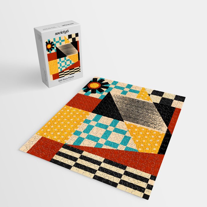 Retro Textured Modern Geometry City   Jigsaw Puzzle Gallery Image 2