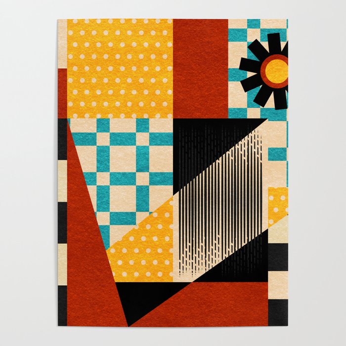 Retro Textured Modern Geometry City   Poster Gallery Image 4