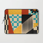Retro Textured Modern Geometry City   Laptop Sleeve Gallery Image 1