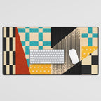 Retro Textured Modern Geometry City   Desk Mat Gallery Image 1