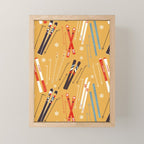 Bright Retro Ski Pattern Mini Art Print Gallery Image 1