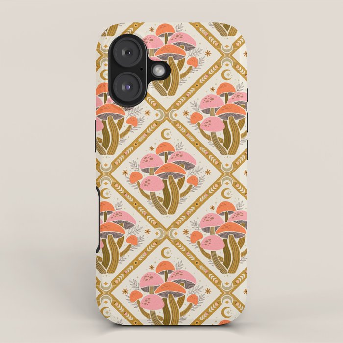 Mushrooms and Moons - Light iPhone Case Gallery Image 1