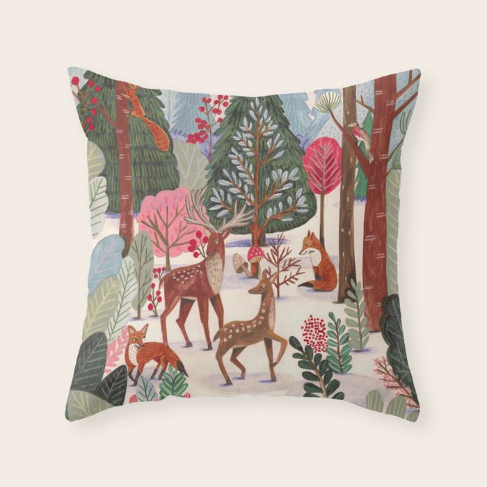 Heart of the forest Throw Pillow Gallery Image 1