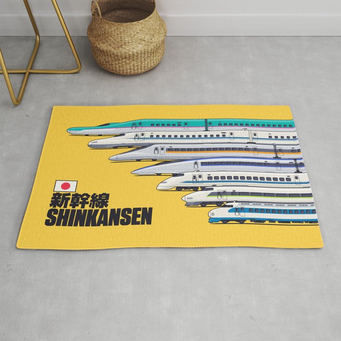Shinkansen Bullet Train Evolution - Yellow Rug Gallery Image 1