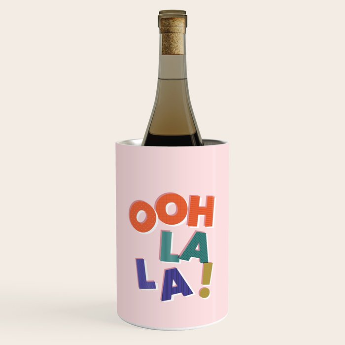 OOH LA LA! colorful french typography Wine Chiller Gallery Image 1
