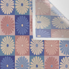 Retro Flowers Check Pattern XIII Wall Tapestry Gallery Image 3