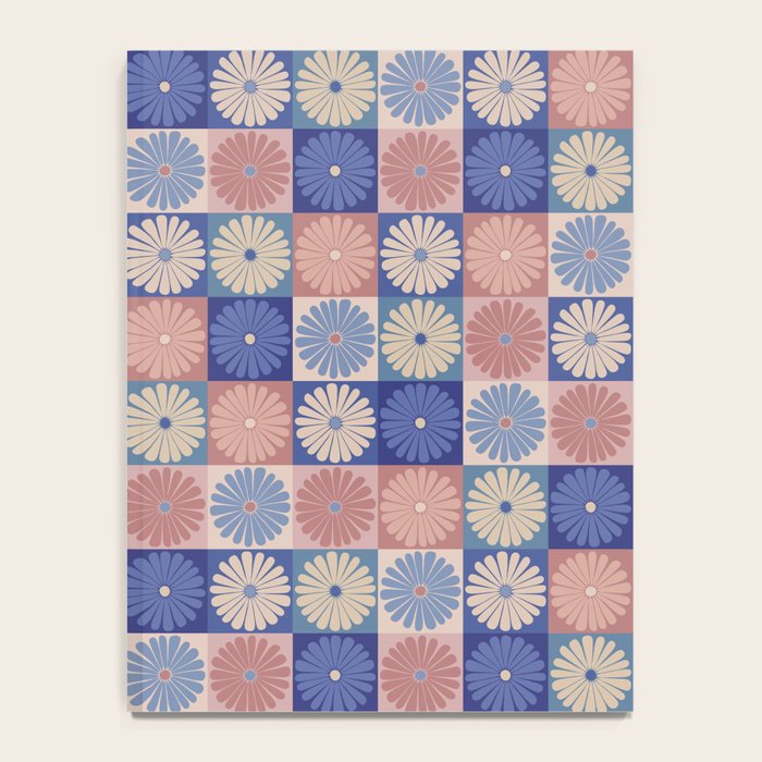 Retro Flowers Check Pattern XIII Notebook Gallery Image 4