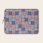 Retro Flowers Check Pattern XIII Laptop Sleeve Gallery Image 1