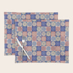 Retro Flowers Check Pattern XIII Placemat Gallery Image 1