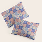 Retro Flowers Check Pattern XIII Pillow Sham Gallery Image 3