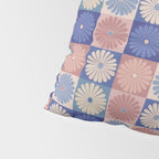 Retro Flowers Check Pattern XIII Pillow Sham Gallery Image 4