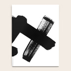 X Black & White Minimalist Abstract Mid century Ink Art Dark Brush Strokes Notebook Gallery Image 4