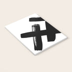 X Black & White Minimalist Abstract Mid century Ink Art Dark Brush Strokes Notebook Gallery Image 3