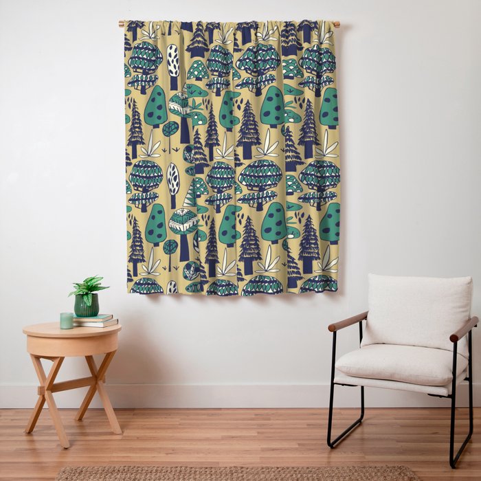 Whimsical tropical jungle pattern Window Curtain Gallery Image 1