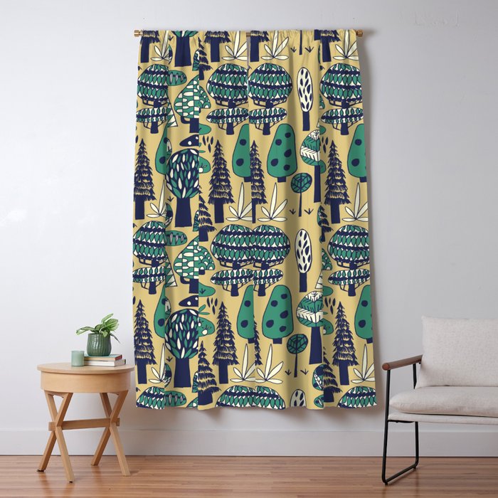 Whimsical tropical jungle pattern Window Curtain Gallery Image 5
