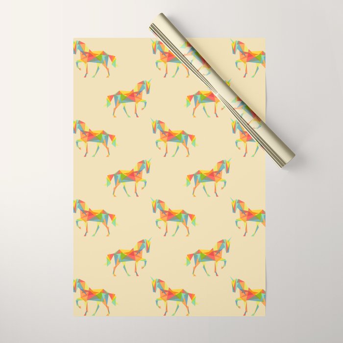 Fractal Geometric Unicorn Wrapping Paper Gallery Image 1