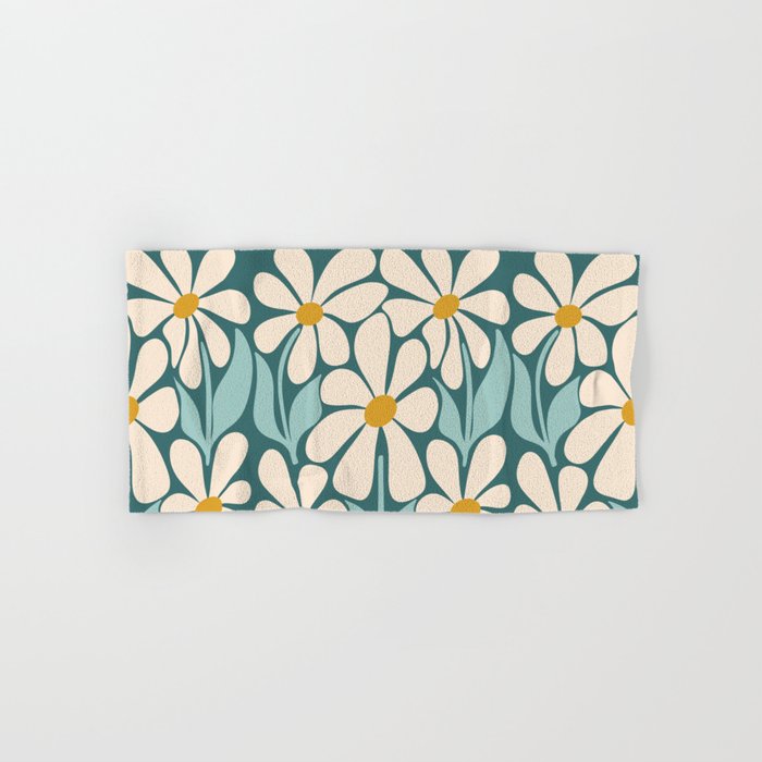 Oh, Daisy! Teal, off-white, yellow Bath Towel Gallery Image 1