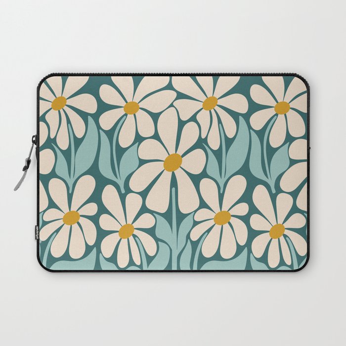 Oh, Daisy! Teal, off-white, yellow Laptop Sleeve