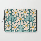 Oh, Daisy! Teal, off-white, yellow Laptop Sleeve Gallery Image 1