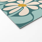 Oh, Daisy! Teal, off-white, yellow Welcome Mat Gallery Image 2