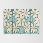 Oh, Daisy! Teal, off-white, yellow Rug Gallery Image 2