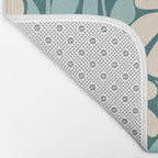 Oh, Daisy! Teal, off-white, yellow Bath Mat Gallery Image 2