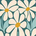 Oh, Daisy! Teal, off-white, yellow Coffee Mug Gallery Image 2