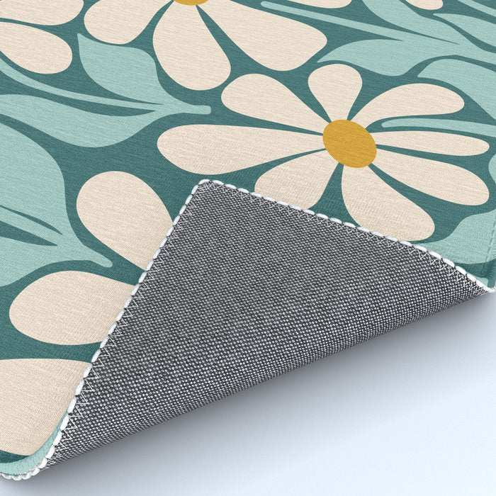 Oh, Daisy! Teal, off-white, yellow Rug Gallery Image 4