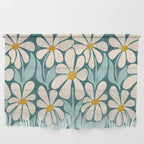 Oh, Daisy! Teal, off-white, yellow Wall Hanging Gallery Image 1