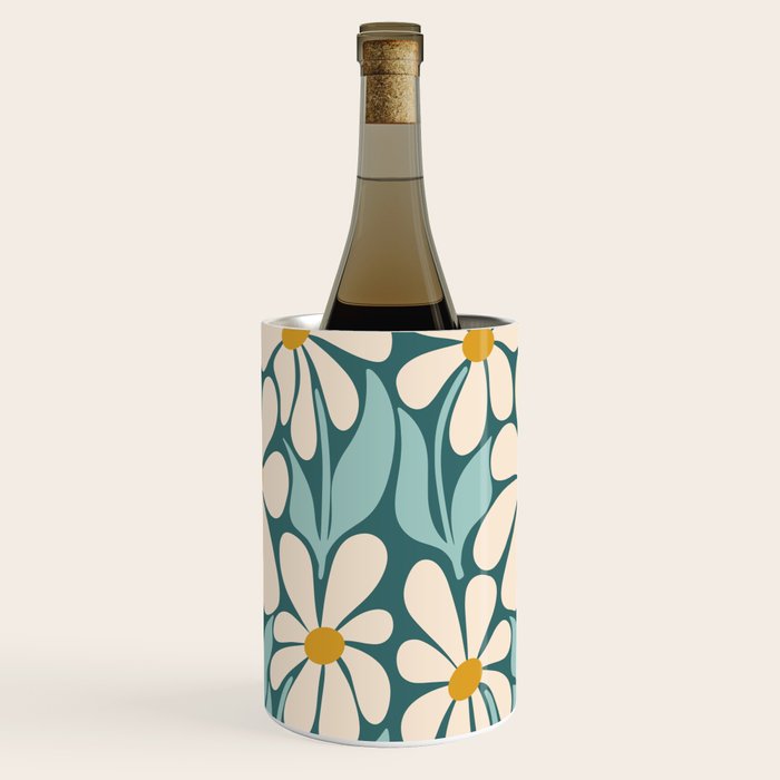 Oh, Daisy! Teal, off-white, yellow Wine Chiller Gallery Image 3