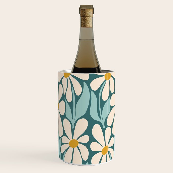 Oh, Daisy! Teal, off-white, yellow Wine Chiller Gallery Image 2