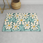 Oh, Daisy! Teal, off-white, yellow Rug Gallery Image 1