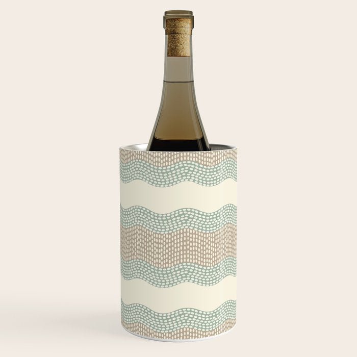 Wavy River I in cream, sage green, tan Wine Chiller Gallery Image 3