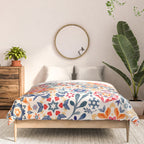 Watercolor Kaleidoscope Floral - desaturated Comforter Gallery Image 3
