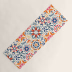 Watercolor Kaleidoscope Floral - desaturated Yoga Mat Gallery Image 1