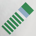 Mixed Stripe Pattern in Green, Baby Blue, and White Yoga Mat Gallery Image 1