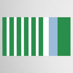 Mixed Stripe Pattern in Green, Baby Blue, and White Tablecloth Gallery Image 2