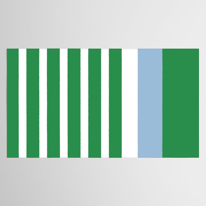 Mixed Stripe Pattern in Green, Baby Blue, and White Tablecloth Gallery Image 2