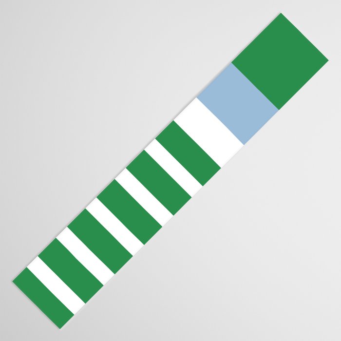 Mixed Stripe Pattern in Green, Baby Blue, and White Table Runner Gallery Image 3