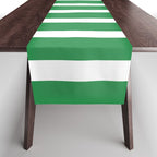 Mixed Stripe Pattern in Green, Baby Blue, and White Table Runner Gallery Image 1