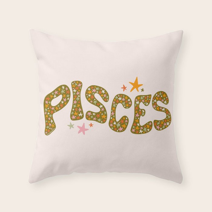 Starry Pisces Throw Pillow Gallery Image 1