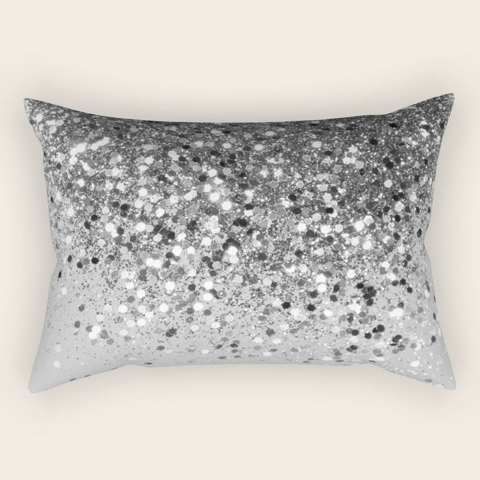Soft Silver Gray Glitter #1 (Faux Glitter - Photography) #shiny #decor #art #society6 Rectangular Pillow Gallery Image 2