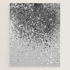 Soft Silver Gray Glitter #1 (Faux Glitter - Photography) #shiny #decor #art #society6 Jigsaw Puzzle Gallery Image 1