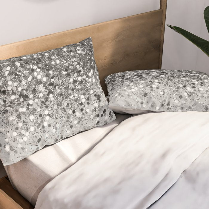 Soft Silver Gray Glitter #1 (Faux Glitter - Photography) #shiny #decor #art #society6 Pillow Sham Gallery Image 2