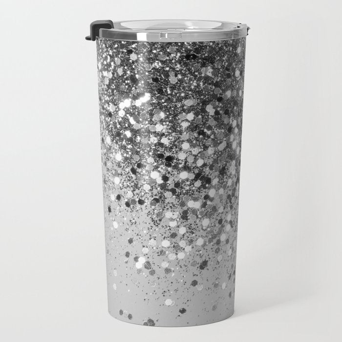 Soft Silver Gray Glitter #1 (Faux Glitter - Photography) #shiny #decor #art #society6 Travel Mug Gallery Image 3