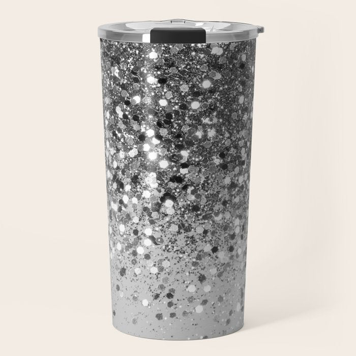 Soft Silver Gray Glitter #1 (Faux Glitter - Photography) #shiny #decor #art #society6 Travel Mug Gallery Image 1