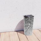 Soft Silver Gray Glitter #1 (Faux Glitter - Photography) #shiny #decor #art #society6 Travel Mug Gallery Image 4